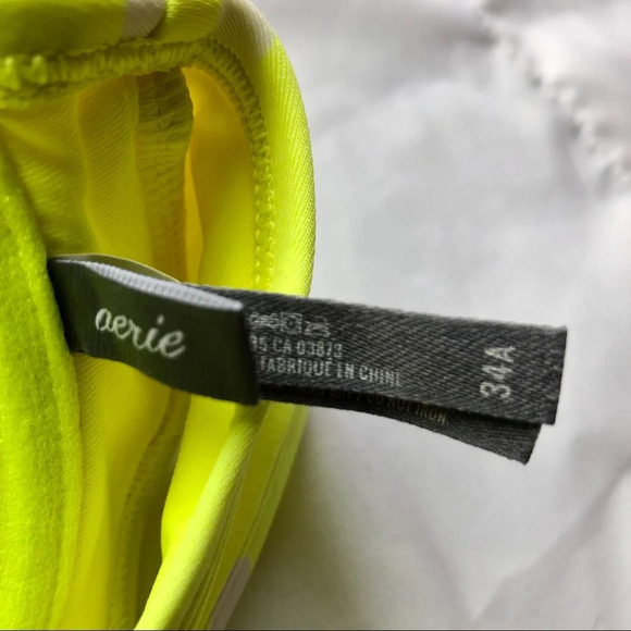 Aerie holly neon yellow polka dot push up bikini swimsuit top 34A - Picture 4 of 4